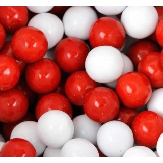Perle chocolatée 10 mm Blanc et rouge Perle chocolatée 10 mm Blanc et rouge