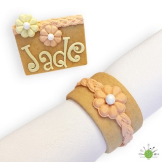 Ensemble pour marque place en biscuit Ensemble pour marque place en biscuit