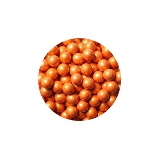 Perle chocolatée 10 mm - Orange perlé Perle chocolatée 10 mm - Orange perlé