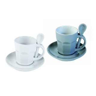 Tasses à expresso Intermezzo - Blanche et grise Tasses à expresso Intermezzo - Blanche et grise
