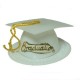 Chapeau de graduation blanc 3-D sur base