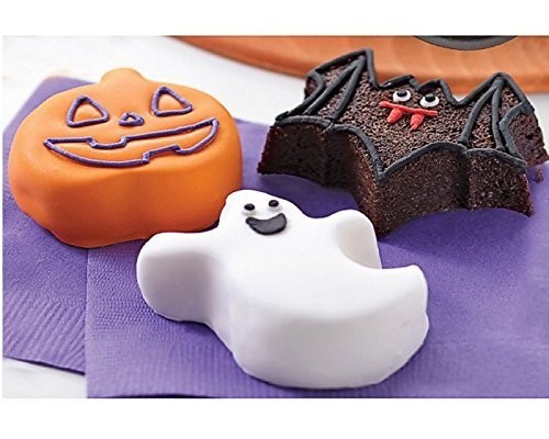 2PCS Citrouille Chauve Souris Silicone Moule de Cuisson pour Crâne Citrouille Fantôme Moule en Silicone Halloween Fantôme Silicone Moules Halloween Creative Silicone Moule theme Halloween pour Gâteau