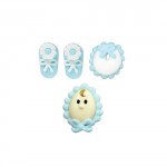 Décorations bleues de bébé en glaçage royal
