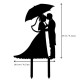Ornement Acrylique noir - Couple avec parapluie