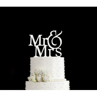 Ornement Acrylique blanc - Mr & Mrs