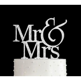 Ornement Acrylique argent - Mr & Mrs