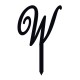 Monogramme Acrylique noir 1.75" - Lettre W