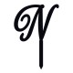 Monogramme Acrylique noir 1.75" - Lettre N