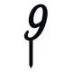 Monogramme Acrylique noir 2" - Chiffre 9