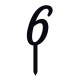 Monogramme Acrylique noir 2" - Chiffre 6