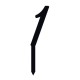 Monogramme Acrylique noir 2" - Chiffre 1