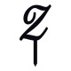 Monogramme Acrylique noir 2.75" - Lettre Z