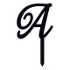 Monogramme Acrylique noir 2.75" - Lettre A