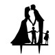 Ornement Acrylique noir - Couple avec enfants