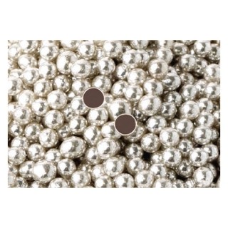 Perle chocolatée 10 mm - Argent métallique Perle chocolatée 10 mm - Argent métallique