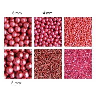Perles, sucre et vermicelle - 100% naturel - Rouge Perles, sucre et vermicelle - 100% naturel - Rouge