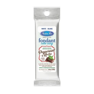 Fondant à rouler Satin Ice Blanc - Menthe poivré Moka 125g Fondant à rouler Satin Ice Blanc - Menthe poivré Moka 125g