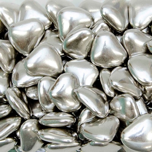Mini Coeur en métal Argenté tressé pour Bonbonnière dragées, Contenant  Haut. 5cm, Diam. 7cm
