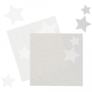 Feuille de sucre - Étoile blanche et argent Feuille de sucre - Étoile blanche et argent