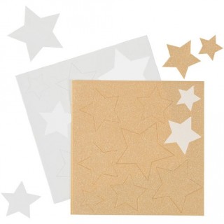 Feuille de sucre - Étoile blanche et or Feuille de sucre - Étoile blanche et or