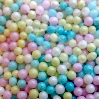 Perle couleurs pastels en sucre 3-4 mm Perle couleurs pastels en sucre 3-4 mm
