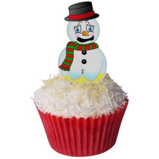 ***RED***Bonhomme de neige embarrassé en papier de riz comestible ***RED***Bonhomme de neige embarrassé en papier de riz comestible