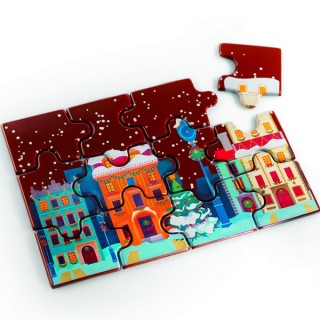 Moule imprimé Puzzle Ville enneigée Moule imprimé Puzzle Ville enneigée