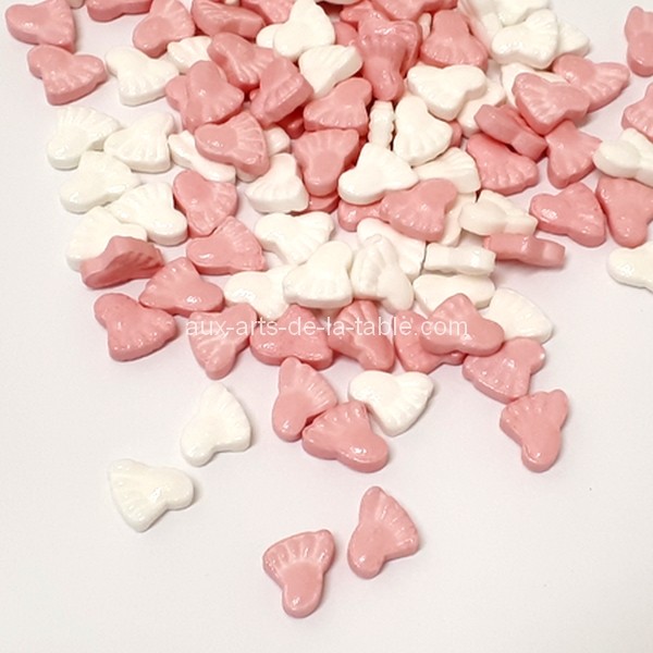Decorette Pieds De Bebe Rose Et Blanc