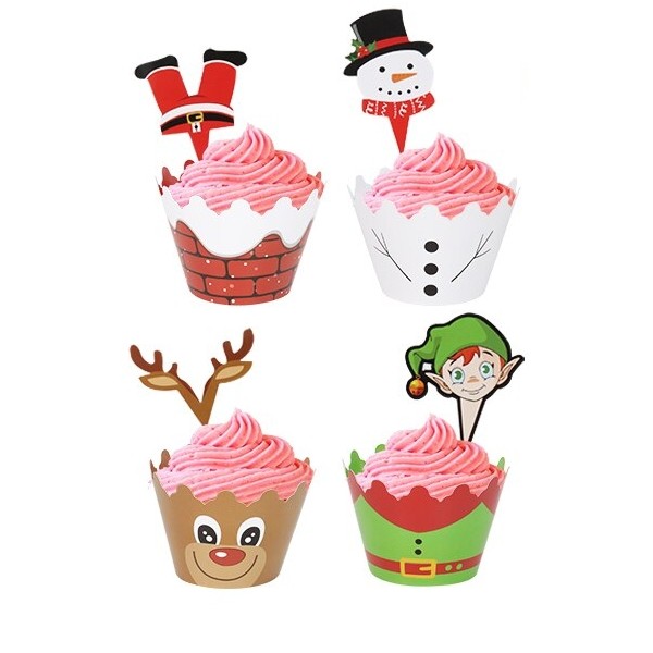 Emballage de Cupcake de Noël en papier : 12 pièces – Le rêve de Noël