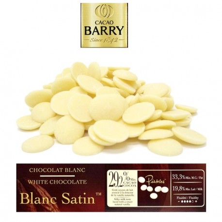 Cacao Barry Satin Blanc 30% White Pistoles