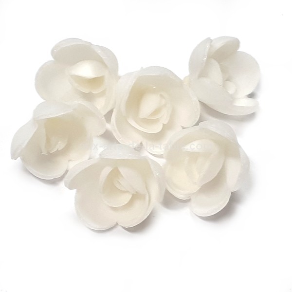 Rose blanche en azyme - fleur décorative en azyme