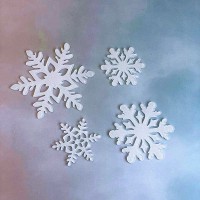 Ornements en acrylique blanc scintillant - Flocons de neige