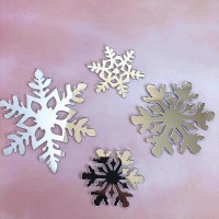 Ornements en acrylique argent - Flocons de neige