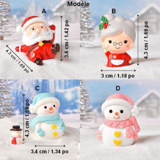 Figurine Bonhomme de neige, Père et Mère Noël