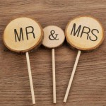 Ornement en bois rond - Mr & Mrs