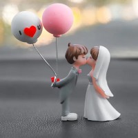 Figurine Couple de mariés avec ballons