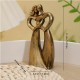 Figurine Couple de mariés coeurs enlacés - Or brossé