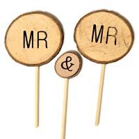 Ornement en bois rond - Mr & Mr