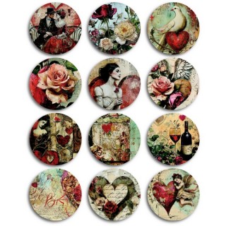 Images comestibles pour cupcake - Romance d'autrefois Images comestibles pour cupcake - Romance d'autrefois