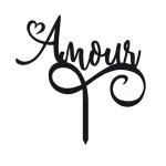 Ornement Acrylique noir - Amour