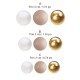 Trio Ballon sur tige Brun clair, blanc, or