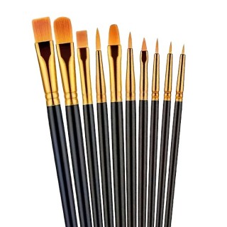 Ensemble de 10 pinceaux ronds et plats Ensemble de 10 pinceaux ronds et plats