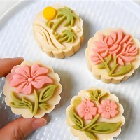 Ensemble Presse-moule à Gâteau de lune - Fleurs exotiques