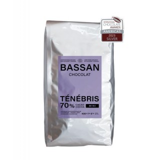 Mini Pastilles de Chocolat Biologique Noir Bassan Ténébris 70% Mini Pastilles de Chocolat Biologique Noir Bassan Ténébris 70%