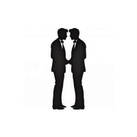 Ornement Acrylique noir - Couple de marié masculin