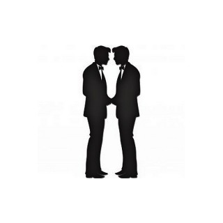 Ornement Acrylique noir - Couple de marié masculin Ornement Acrylique noir - Couple de marié masculin
