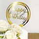 Ornement Acrylique or - Happy Birthday