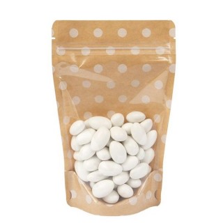Sac refermable Kraft à pois blanc