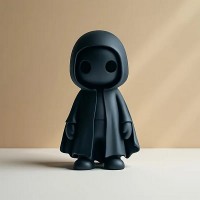 Fantôme noir à la cap à capuche