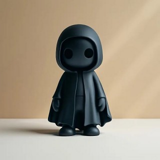 Fantôme noir à la cap à capuche